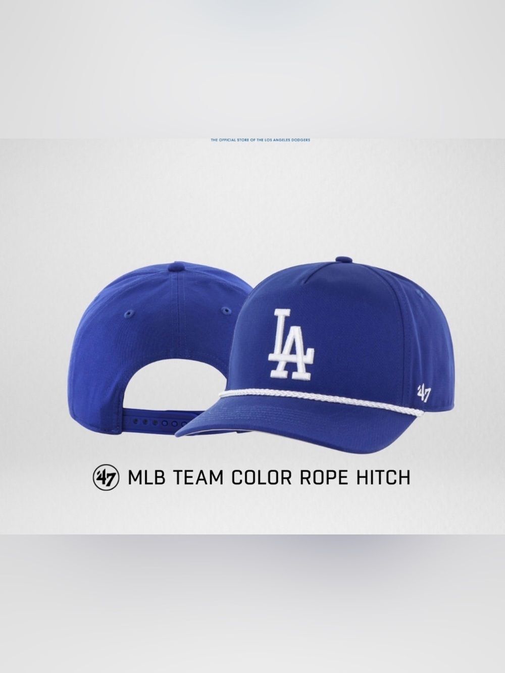 47 Brand Los Angeles Dodgers Blue Rope Hitch Cap with White Logo